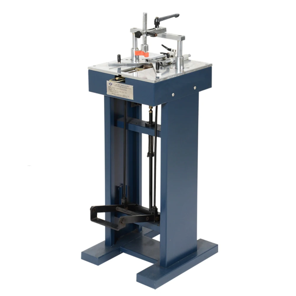 

Manual foot-operate picture frame underpinner joining machine