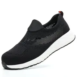 Unisex Breathable Safety Work Sneakers with Steel Toe Protection - 46 (LD682 - black)