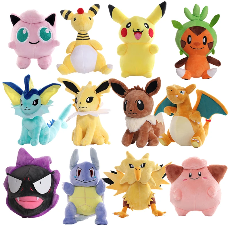 

20 Styles Anime Pokémon Stuffed Plush Toys Charizard Pikachu Eevee Soft Dolls Kawaii 15-28cm Pendant Decor for Children's Gifts