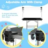 46''Large Dog Grooming Table, Adjustable Cat Drying Desktop with Arms, Nooses, Mesh Tray, Foldable Pet Station at Home 4