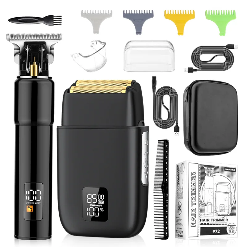 

New RESUXI 972 Multifunctional Whole Body Washing Hair clipper 2 Sets Men's Electric Shaver Digital Display Hairdresser Trimmer