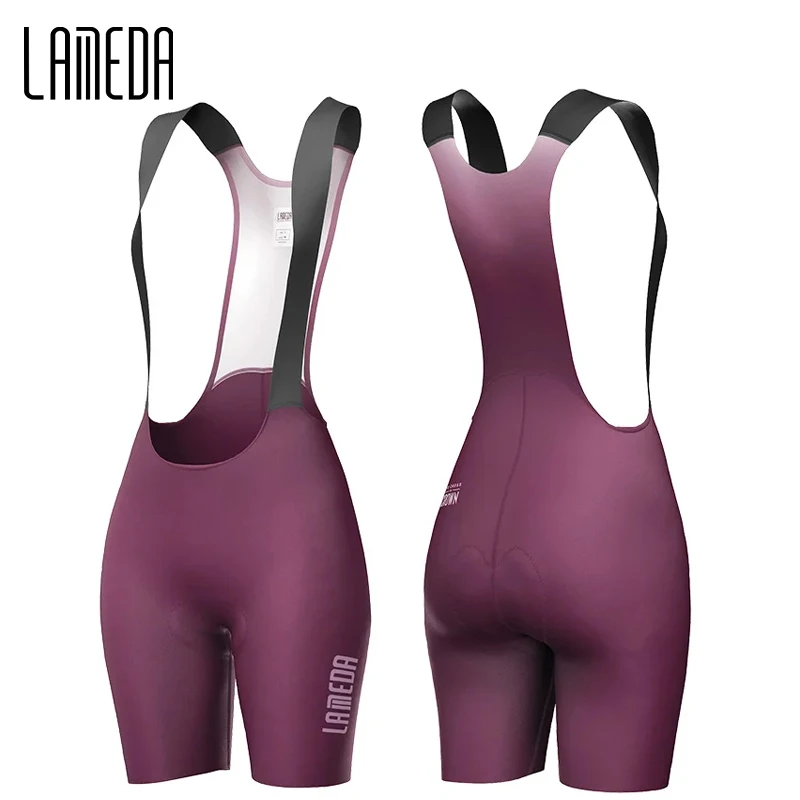 LAMEDA Summer Women Cycling Bib Shorts 3D Padded MTB Bicycle Shorts with Shoulder Straps Bike Biking Bib Pants Quick-Dry