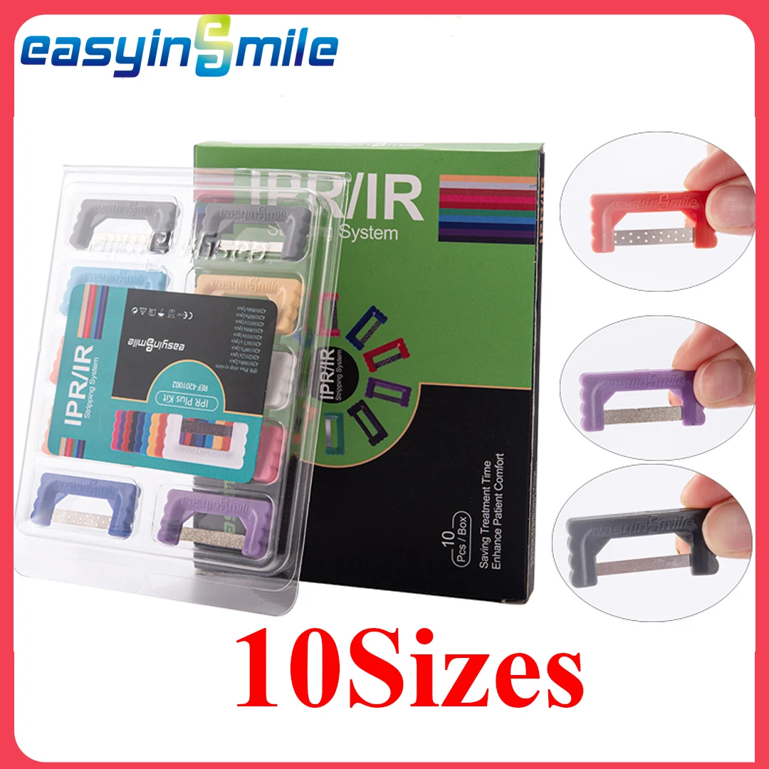 

Easyinsmile 10Size Dental IPR IR Interproximal Reduction Polish Strips Tooth Enamel Reduce Saw Serrated Abrasive Hand Strips