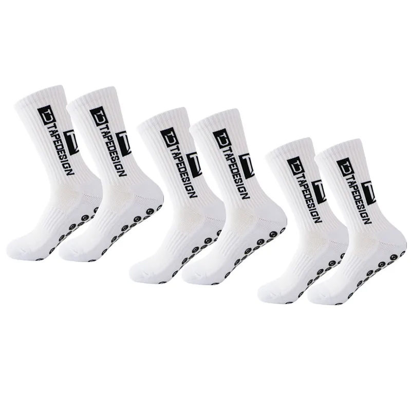 3 Pairs Men's Soccer Socks Anti Slip Non Slip Grip Pads for Football Basketball Sports Grip Socks