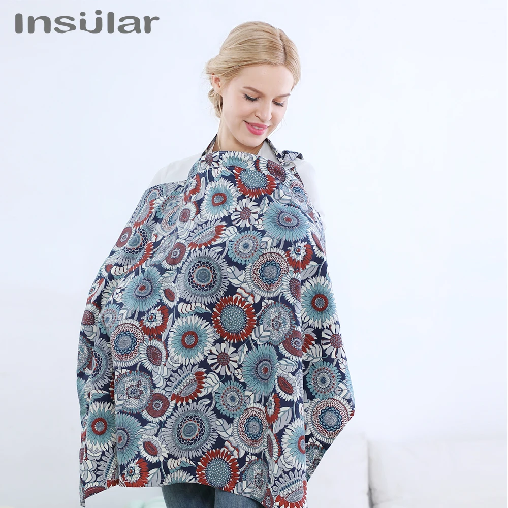INSULAR Mommy Breastfeeding Cover Breathable Nursing Feeding Scarf Muslin Nursing Cloth Pure Cotton Large Cape Apron 70x100CM