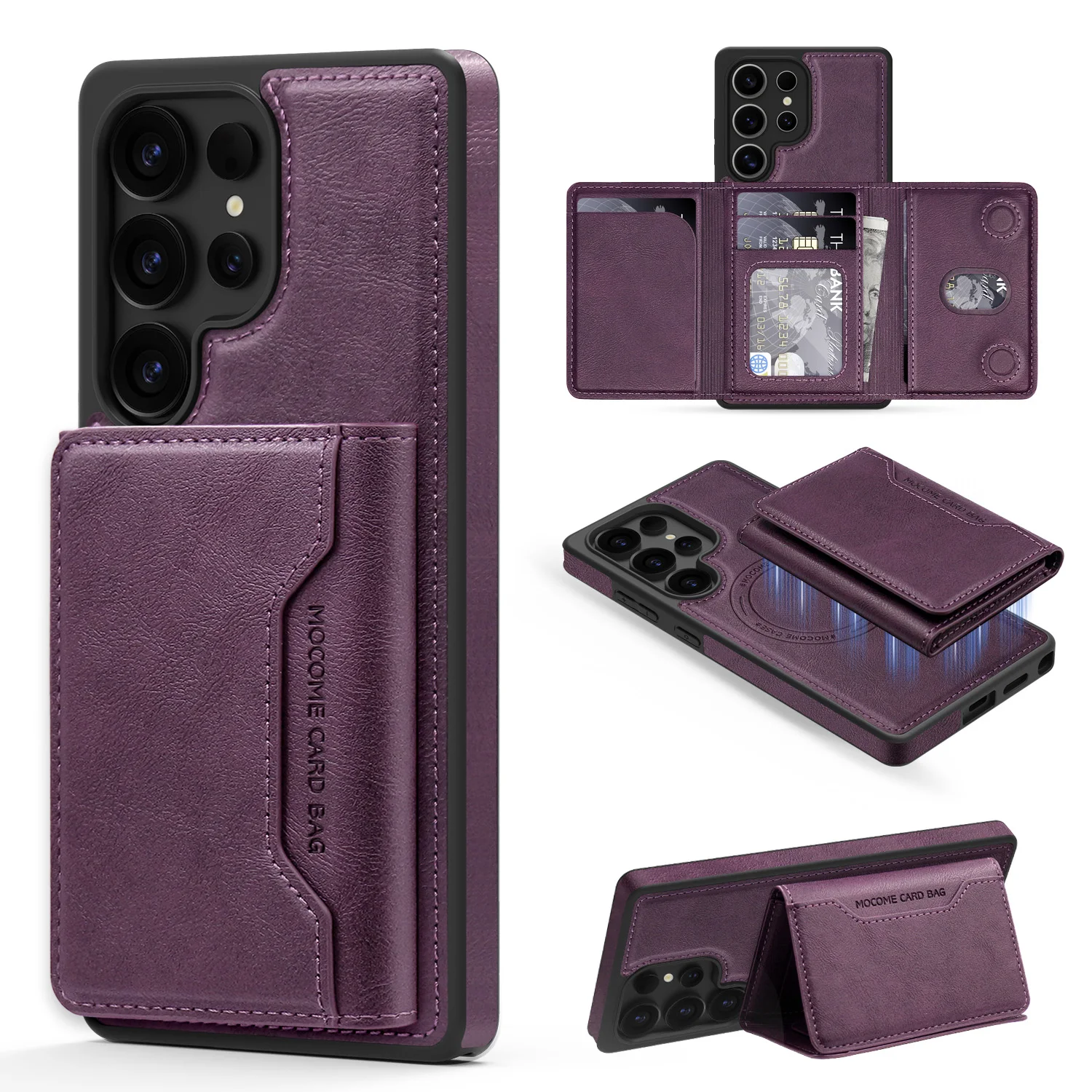 Premium Wireless Charging Phone Case with Card Holder and Protective Cover