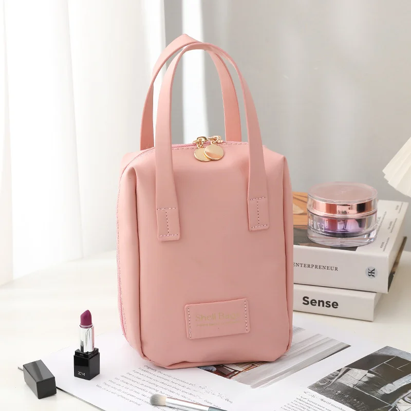Borsa per il trucco portatile Shell, borsa per il trucco portatile di grande capacità, borsa per il trucco di alta bellezza impermeabile per celebrità di Internet_voghion.com