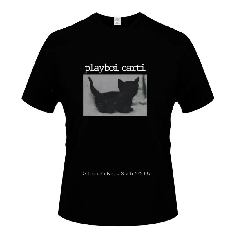 

Playboi Carti Casual Hip-Hop Women T Shirts Cute Cat Print T-shirt Harajuku Print Tee Regular Mens Tops 2pac Rap Unisex Tshirt