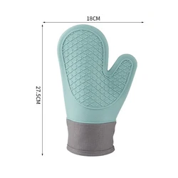 Cute Silicone Heat - Resistant Oven Mitt - Insulated Baking Glove (Blue)