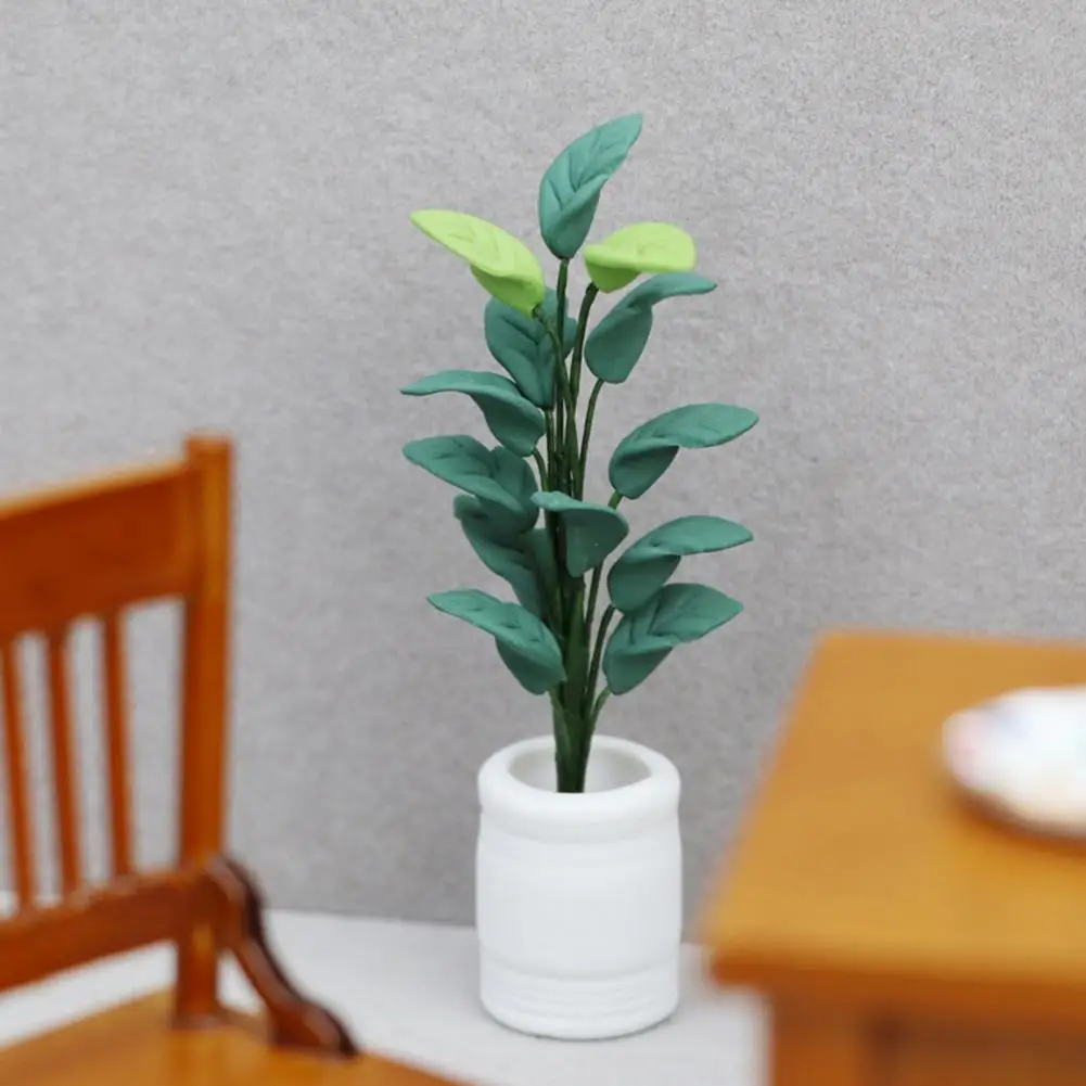 

Dollhouse Potted Plant High Simulation Dollhouse Miniature Potted Plant Model Toy for Decoration Folding Table for Dollhouse