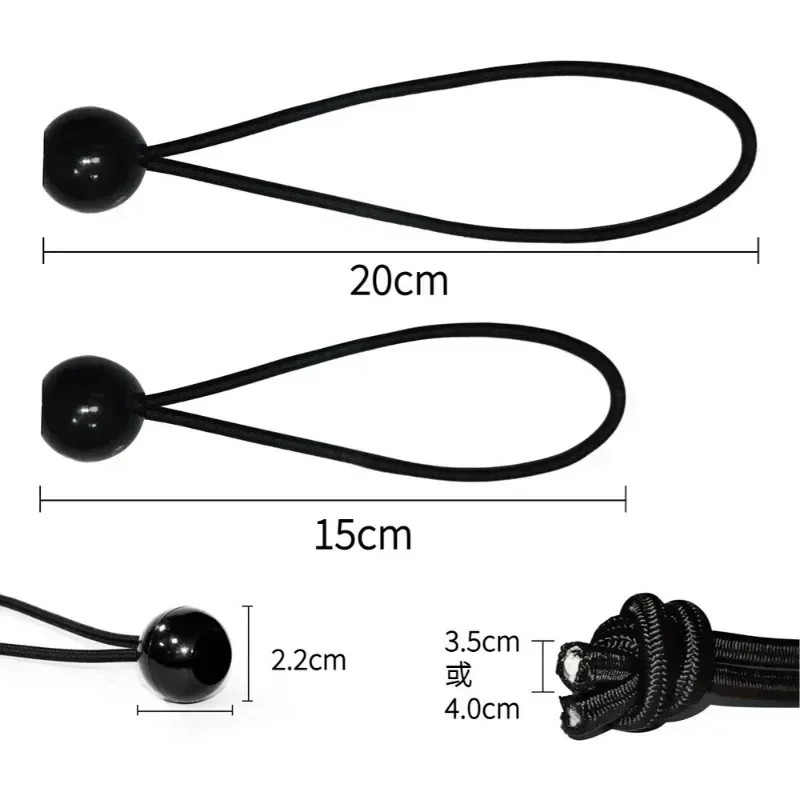 10Pcs Bungee Ball Ties for Canvas Tarpaulin Tarps Elastic Rope Lace for Flagpole Boat Poles Camping Tent Accessories