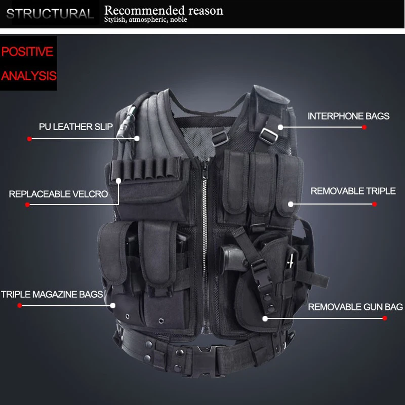 Tactical Military Equipment Army Molle Body Armor Hunting Vest Outdoor CS Wargame Airsoft Paintball Combat Tactical Vest
