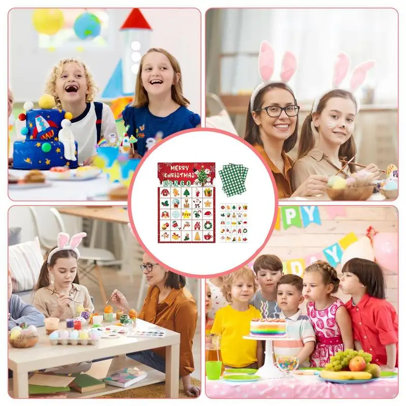 Christmas Board Cards Game Board Game Interactive Paper Card For 24 Players Seasonal Group Activity Play Family Night Fun