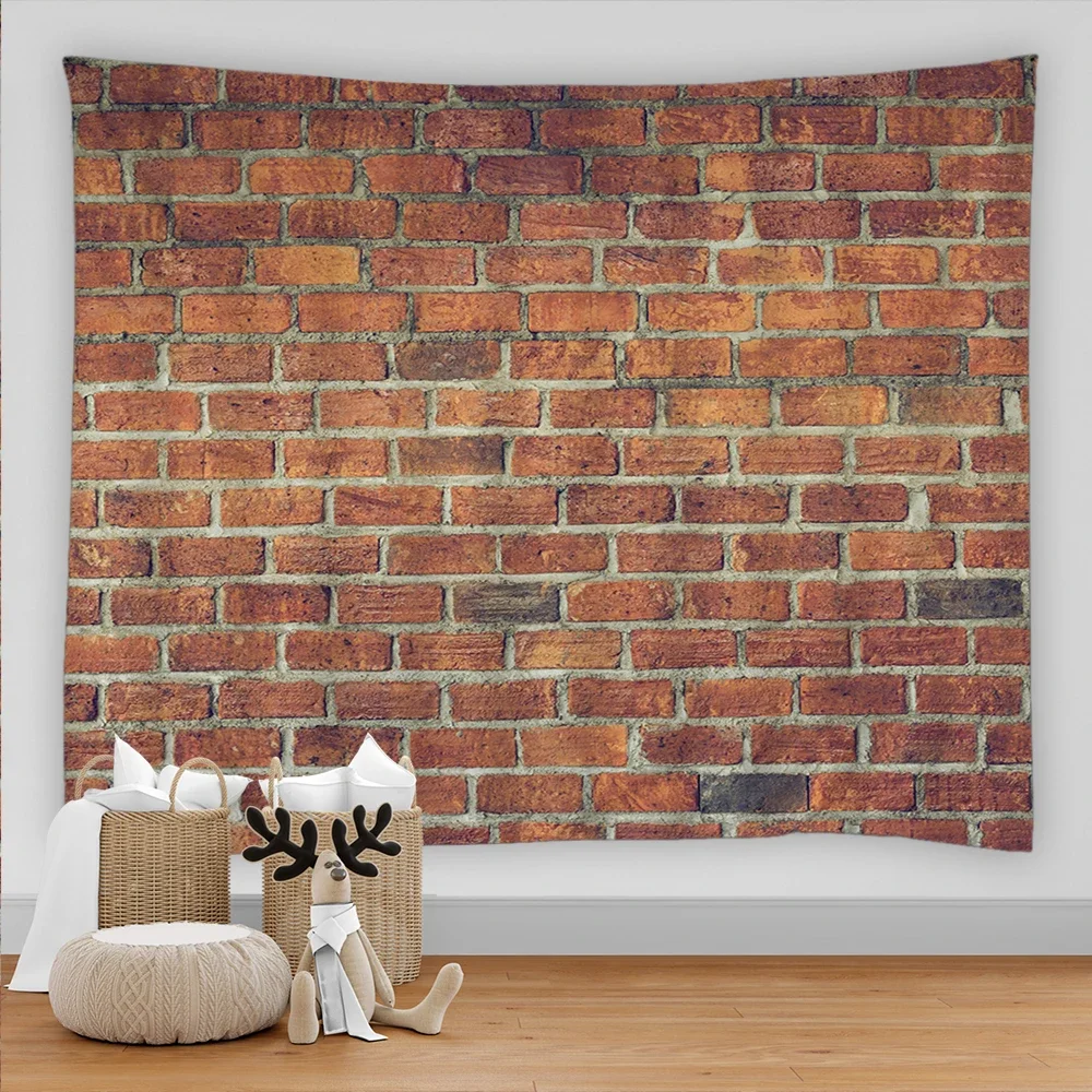 Aesthetic Decoration Tapestry 3D Vintage Stone Grey Rock Brick Kawaii Room Accessories Wall Hanging Home Bedroom Decor Blanket
