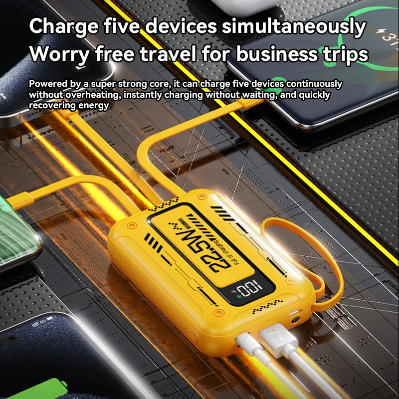 Xiaomi Mini Mech Style Power Bank PD 100000mAh Super Fast Charging 4-in-1 Cable High Capacity For IPhone Android Samsung Hot New 6