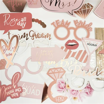 1 borsa Sposa per essere squadra Sposa Carta Photo Booth Puntelli Maschera Photobooth Matrimonio Selfie Sfondo fai da te Decorazione per addio al nubilato