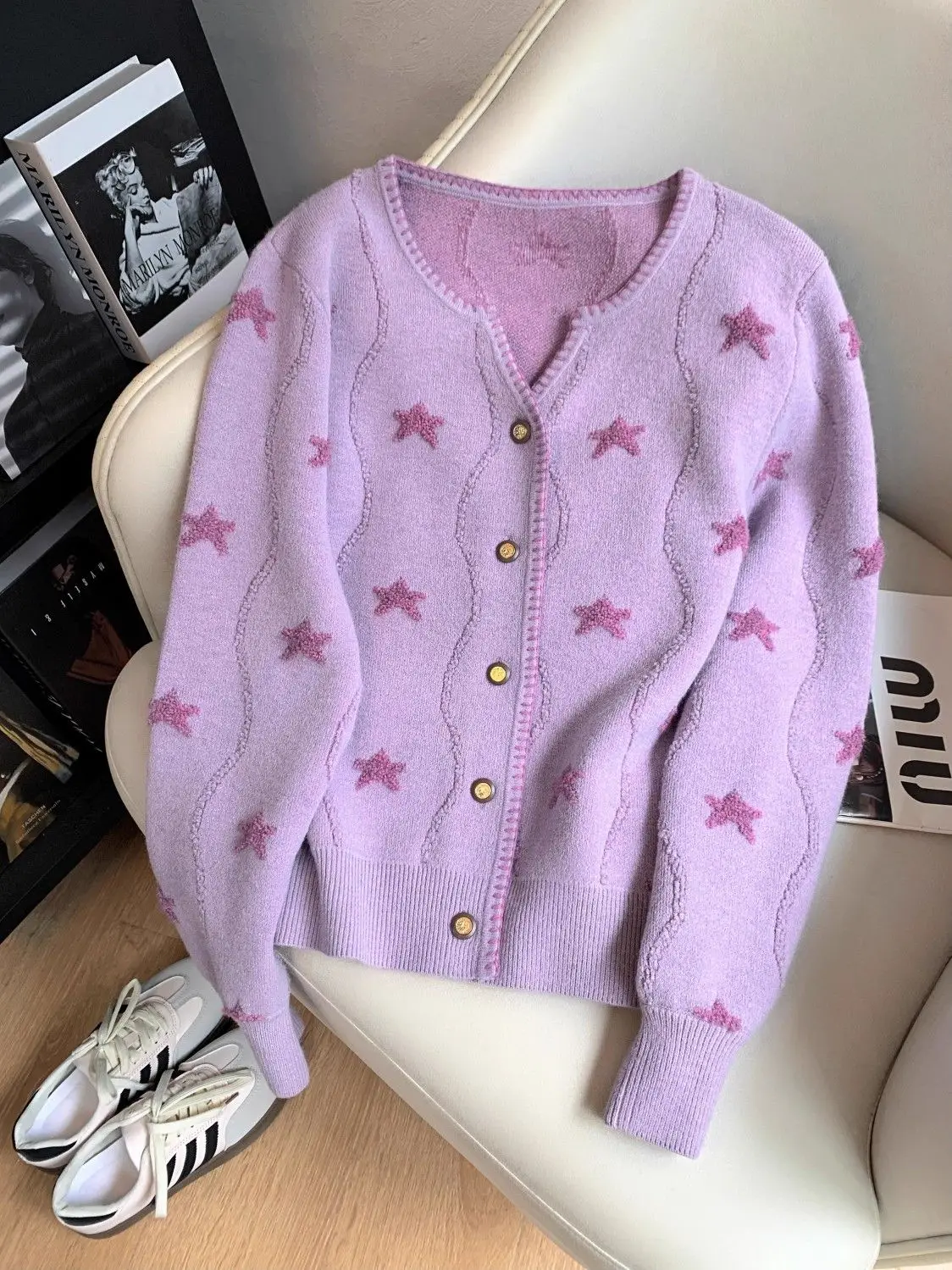Starry Little Fragrance Knitted Cardigan main image 1