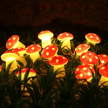 20 Leds Mushroom LED Fairy Lights USB/Battery String Light Christmas Party Gift Fairy Indoor Decorative Atmosphere Light 2