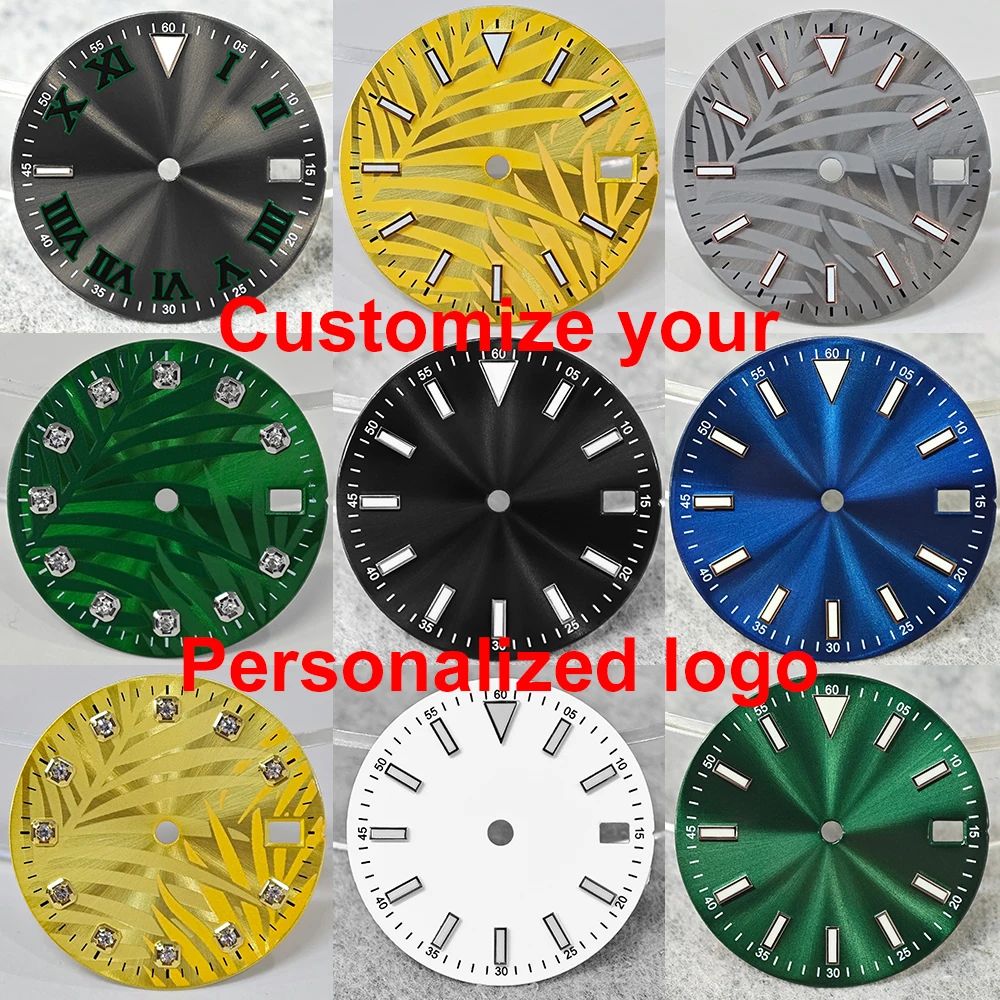 Green Luminous High-Quality Watch Dial Accessory, 28.5mm