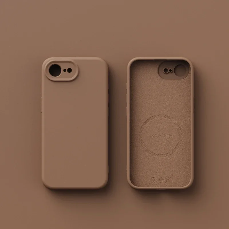 Luxury Magnetic Soft Liquid Silicone Phone Case with Matte Skin Feel Back Cover