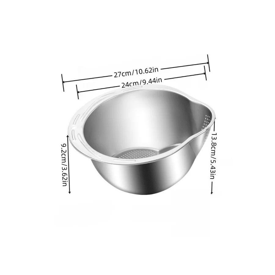 Stainless Steel Rice Strainer Bowl 4
