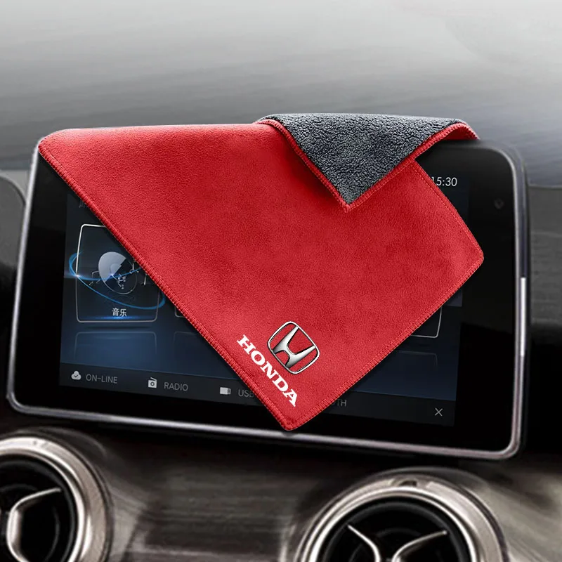 Car Interior Cleaning Soft Brush Car Wash Towel Microfiber Cleaning Rag Cloth for Honda Mugen Power Honda Civic Accord CRV Jazz 6