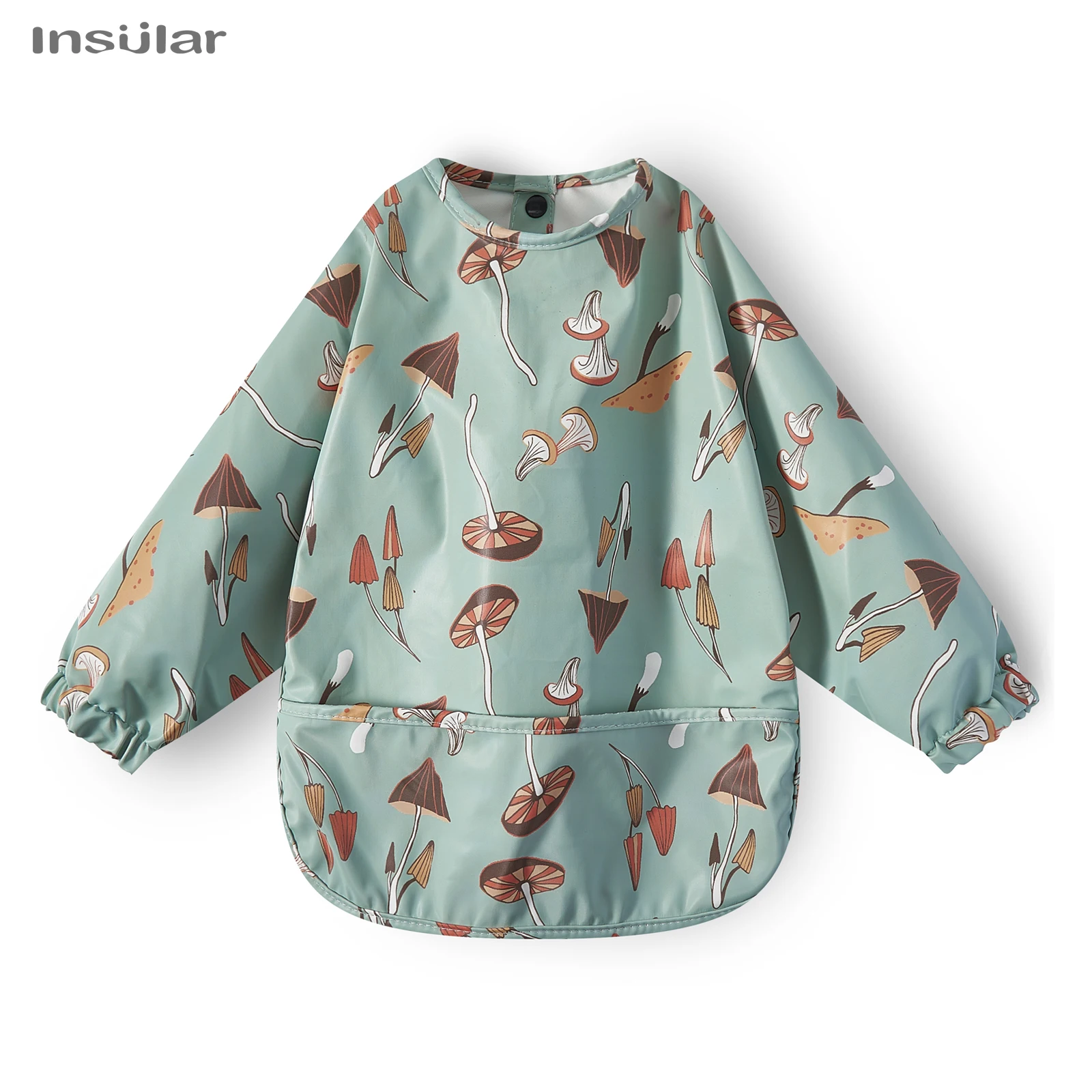 Waterproof Long Sleeve Baby Feeding Bib with Pocket