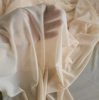 4-Way Stretch Spandex Net Fabric Mesh Dance Dress Lining Material 150CM Wide Nude, Off White, Black, Blue in Stock 1