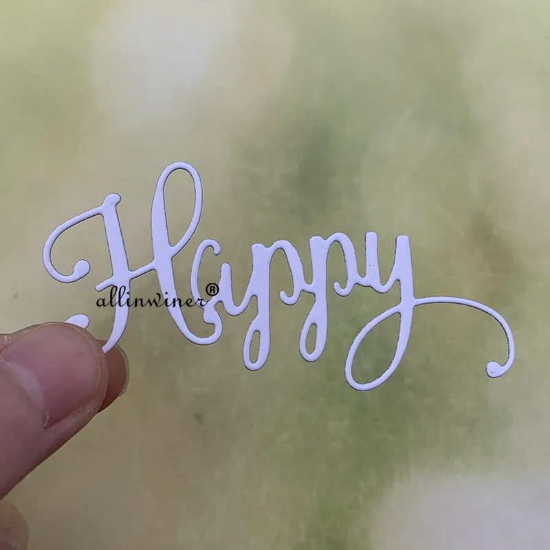 

Металлические Вырубные штампы Happy letter для рукоделия, скрапбукинга, альбома, бумаги, вырубки для тиснения