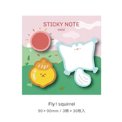 Korean Cute Cartoon Shaped Sticky Notes Collection (Fly Squirrel)