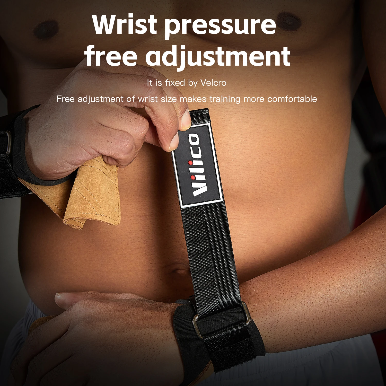 Men Women Gym Grips Cowhide Palm Guards Weightlifting Fitness Workout Gloves Grips with Wrist Wraps Training Equipment