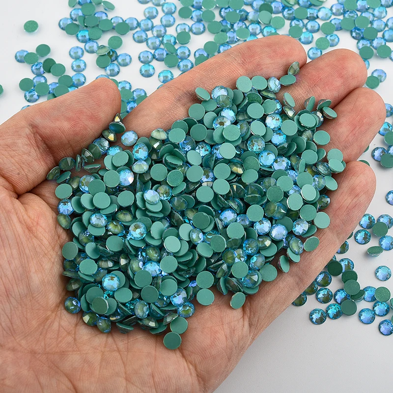 BOBOHOO 2088 Hochwertige 16-fach geschliffene Strass-Steine aus Mocha MI Glaskristall, 8 große und 8 kleine, flache Rückseite, nicht heißfixierbar, für DIY-Bastelarbeiten und Nageldesign – Detail 11