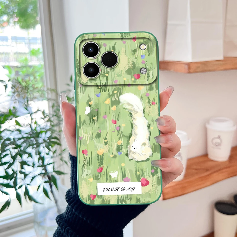 Funny Cartoon Animals Lens Protection Soft Liquid Silicone Back Cover Case