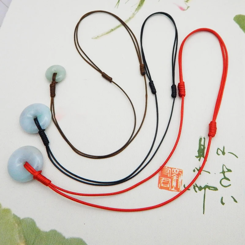 Description Picture 3 of item1/10pcs 1/1.5/2mm Adjustable Choker Necklace Genuine Black Wax Leather Knot Sliding Cord For Jewelry Making Supplies Wholesale