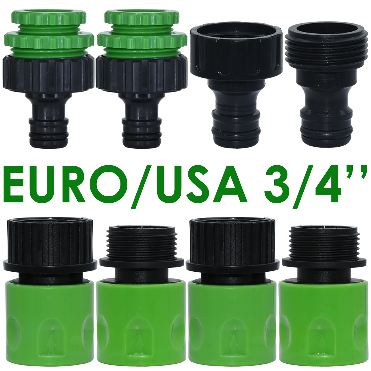 

SPRYCLE 3/4 Inch Quick Connector Nipple EURO USA Male Threaded Hose Pipe Adapter Garden Tubing Drip Irrigation Watering System