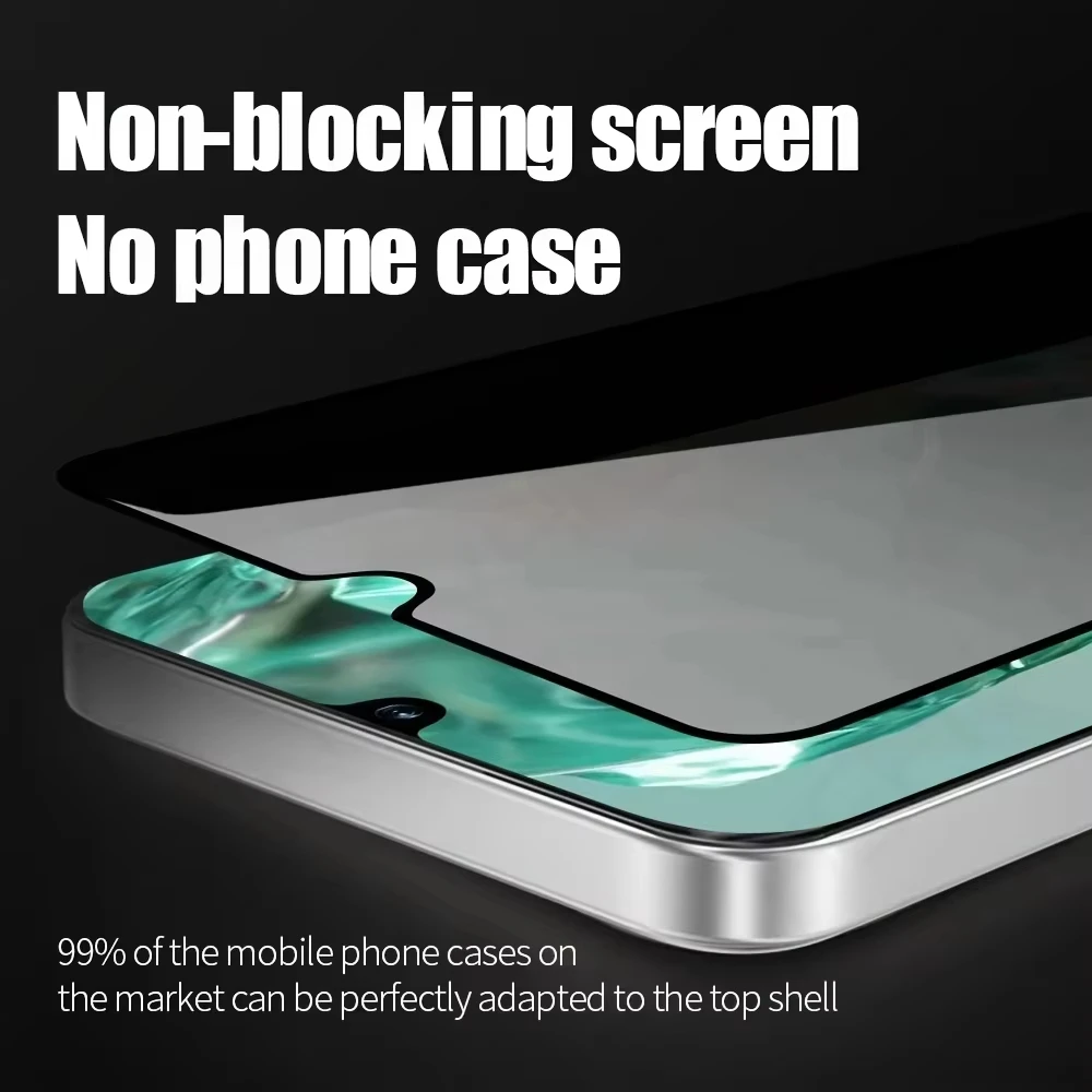 Fingerprint Unlock Privacy Screen Protector with Tempered Glass (1-5 Pack)