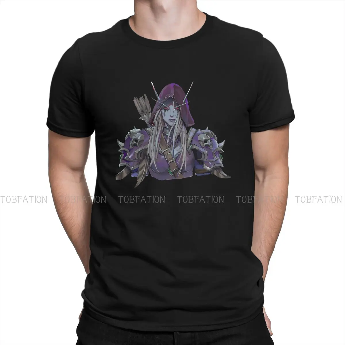 

Sylvanas Windrunner World of Warcraft Men T Shirt Cotton Punk O-Neck Tee Shirt Harajuku Clothes