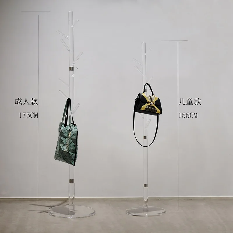 투명 아크릴 바닥형 옷걸이, 루사이트 크리에이티브 코트 랙, 사무실 가정 용품, 침실 옷걸이