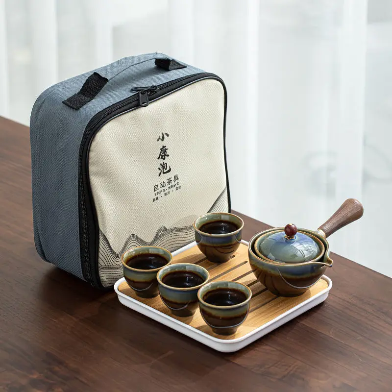 Chinese Tea Set Chinese Gongfu Tea Set Portable Teapot Maker Infuser Portable Cup Of 6 Porcelain