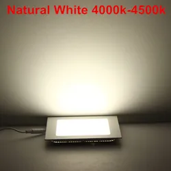 Energy - Efficient Dimmable Square LED Recessed Ceiling Light - Non Dimmable 15W (Natural white)