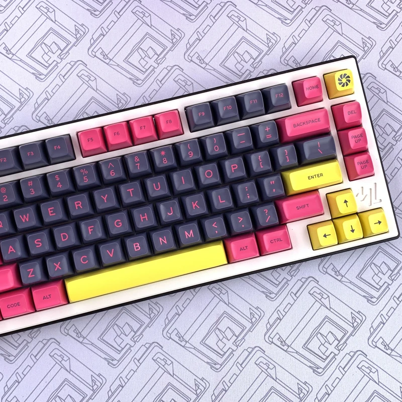 Chaves Conjunto Abs Perfil Duplo Tiro Keycaps Gmk Retrowave Chave Tampões com Iso Entrar 7u Barra de Espaço 172 - Imagem 2