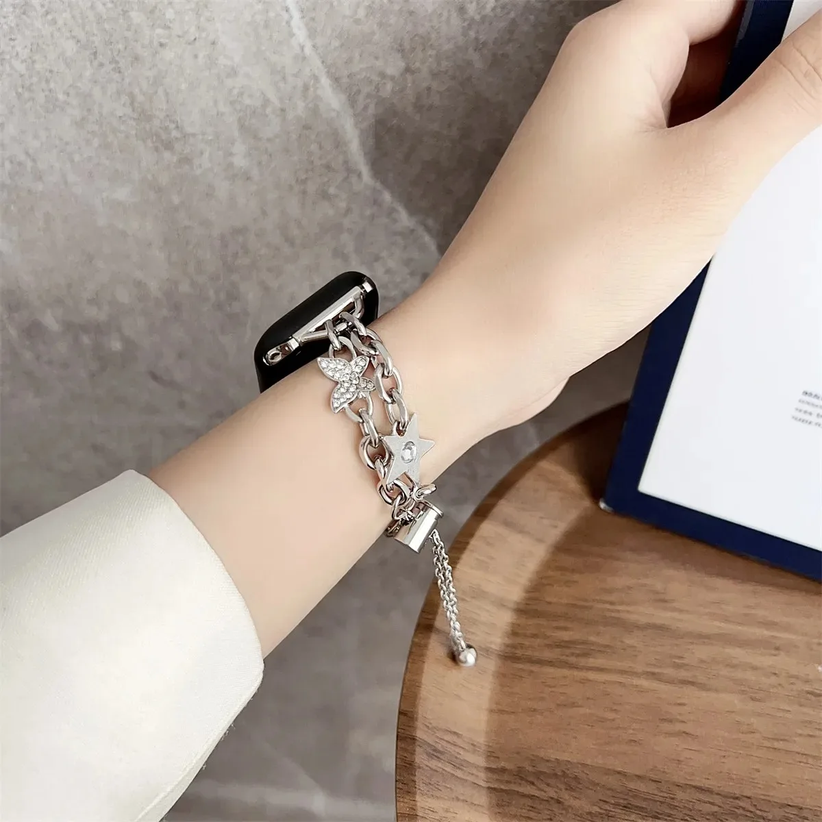 Klokkerem til iWatch 42/44/45/46/49 mm 38/40/41 mm metall mote klokkerem til Watch-serien Ultra2-serien 10/9/8/7/6/5/4/3/2/1_voghion.com