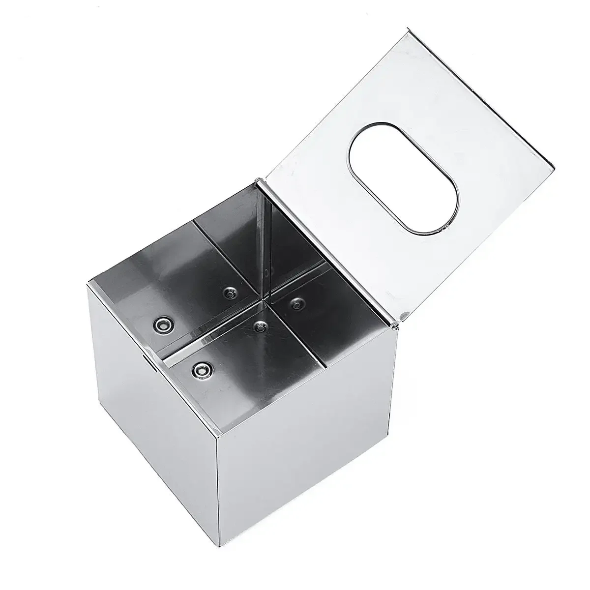 Paper holder elegant chrome car household cube square tissue box container stainless steel carton towel napkin holder 3