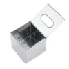 Paper holder elegant chrome car household cube square tissue box container stainless steel carton towel napkin holder 3