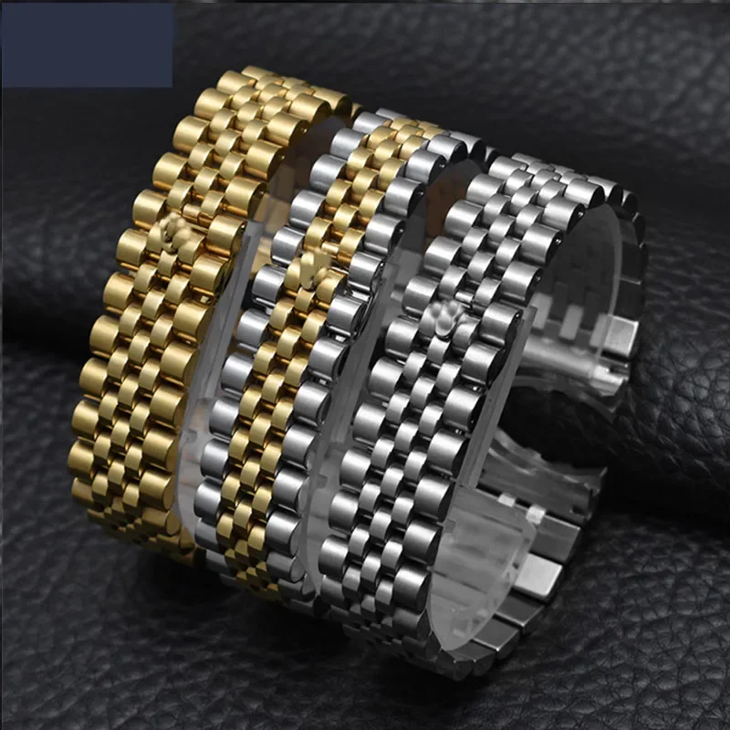

2024 Watch Accessories Steel Strap Male 13mm17mm20mm Sports for Rolex Luxury Series Five Beads Full Solid Strap Women Watch Band