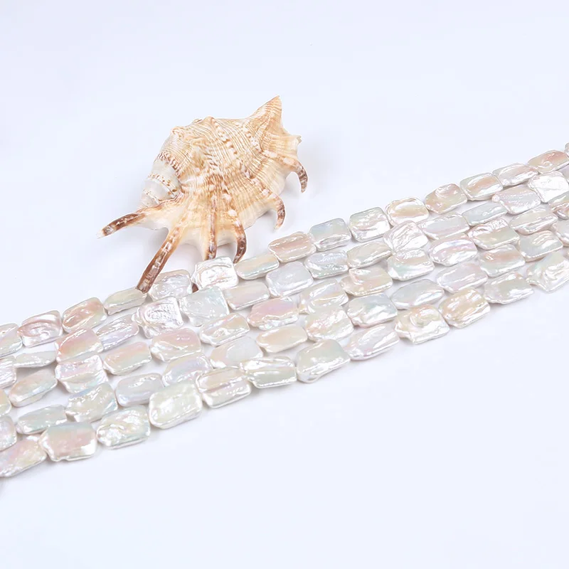 

Loose white A quality 16x20mm square freshwater pearl beads strands