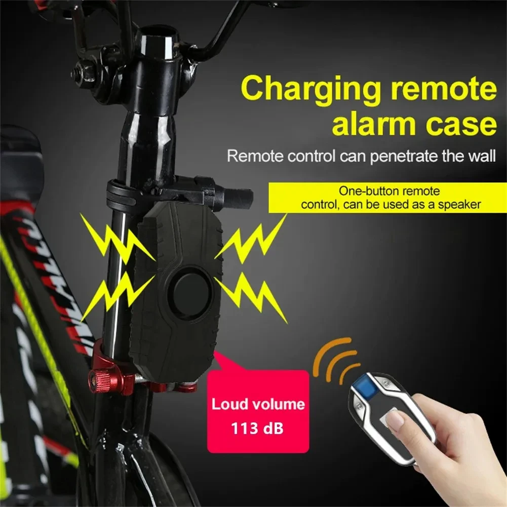 Wireless Bicycle Vibration Alarm USB Charge Waterproof Motorcycle Electric Bike Alarm Remote Control Anti Lost Security Sensor