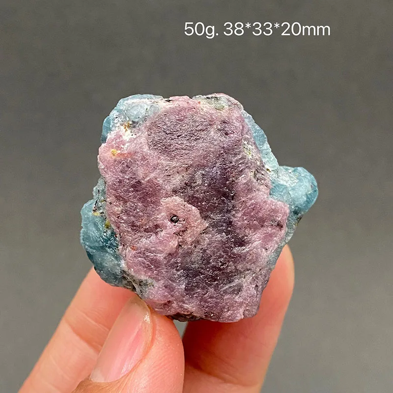 100% Rare Natural Ruby and  Aquamarine  Mineral Specimens Stones and Crystals Healing Crystal from Myanmar