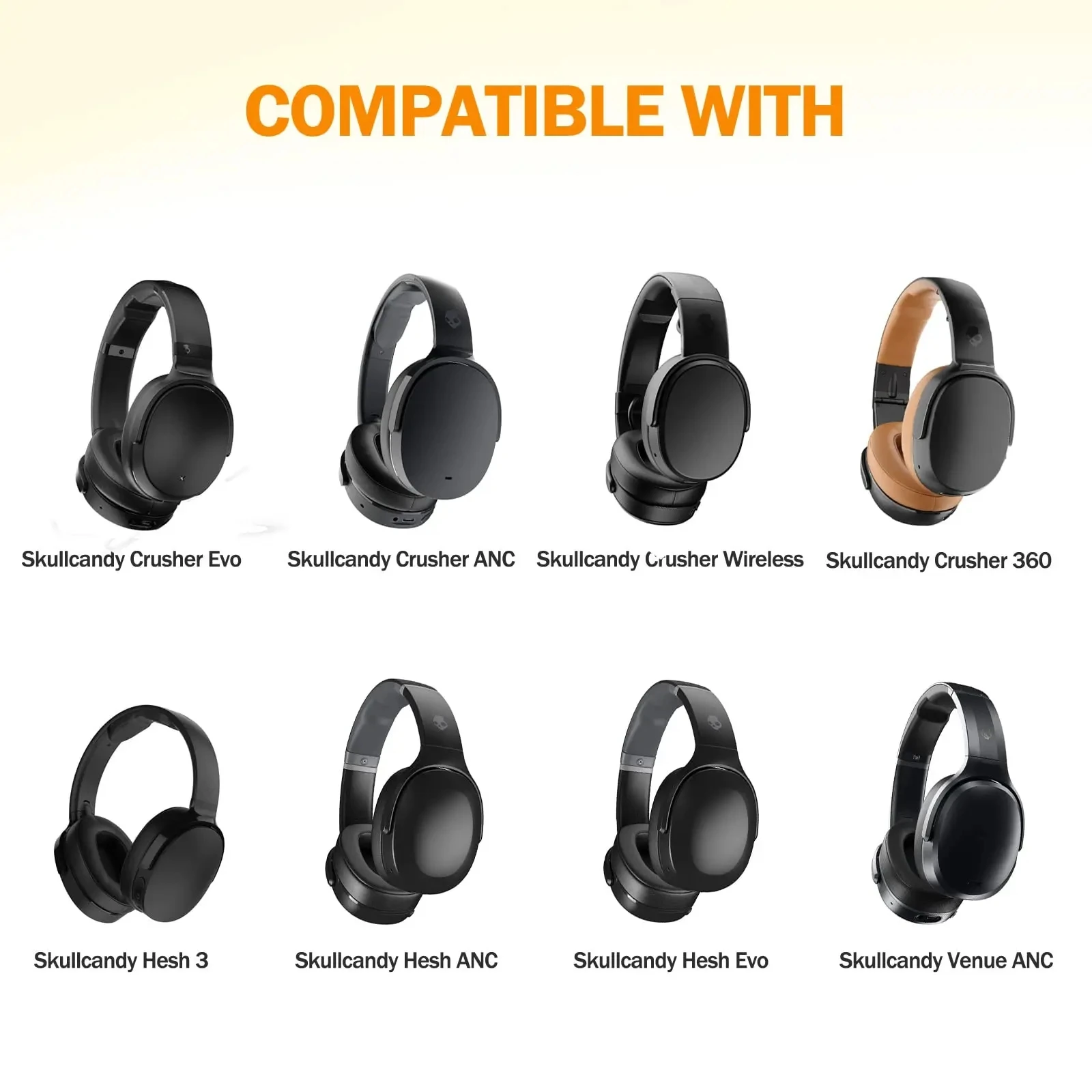Cooling-Gel Earpads Replacement for Skullcandy Hesh 3/ANC/Evo & Crusher Wireless/ANC/Evo/360 & Venue ANC Over-Ear Headphones