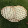 Handmade Weaving Bamboo Sieve Raft Round Dustpan DIY Decorative Fruit Bread Basket Kitchen Storage Trays Home Decor 5
